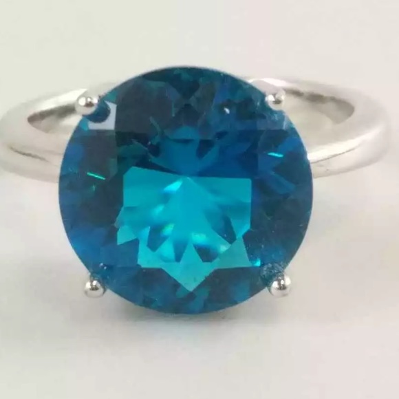 BBJ Signed Sterling Silver EUC 6.75 Approx London Blue Topaz Ring Gorgeous - Picture 4 of 5